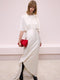 Stonewashed Silk Ecru Dress