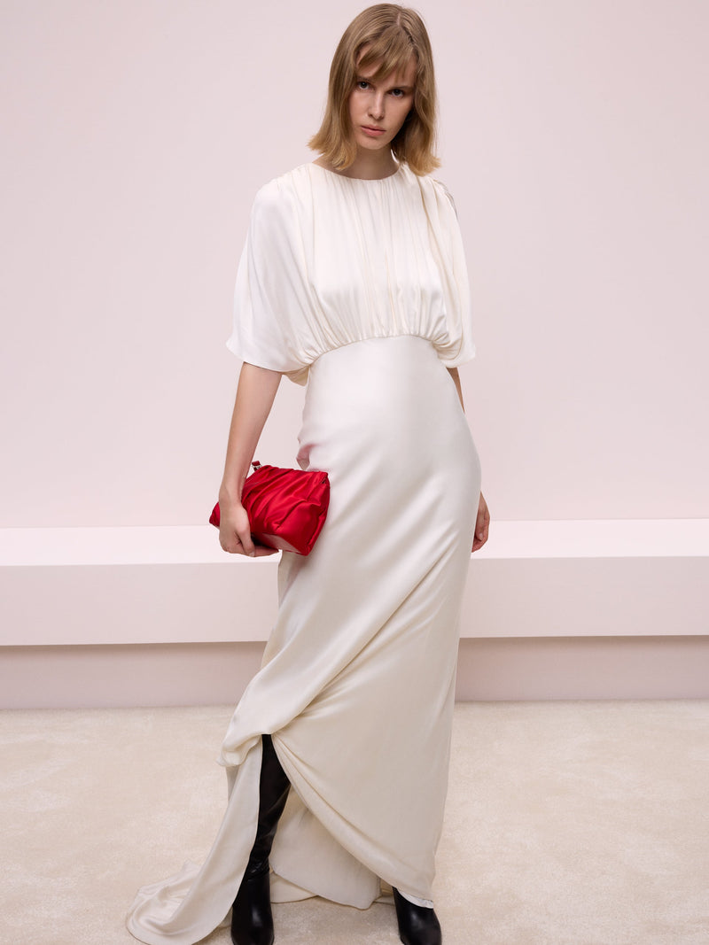Stonewashed Silk Ecru Dress