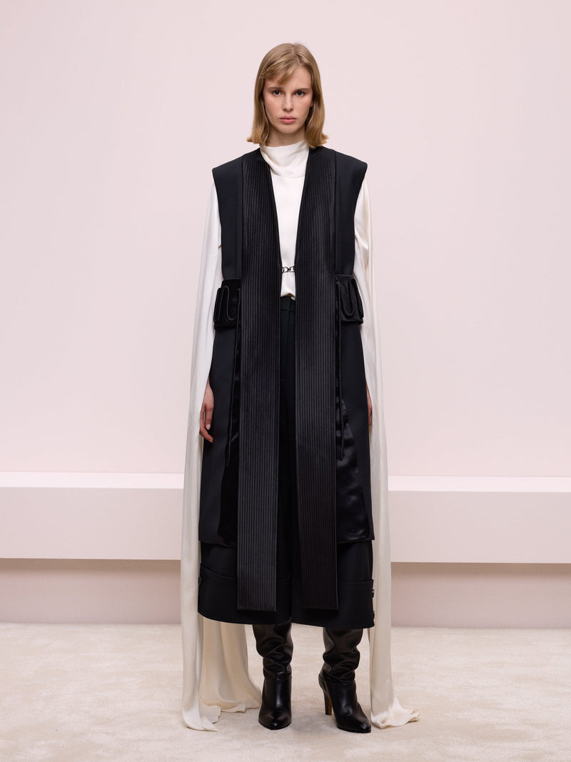 Belt Detailed Long Vest