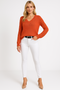 Women’s Open-Knit Relaxed Fit V-Neck Sweater
