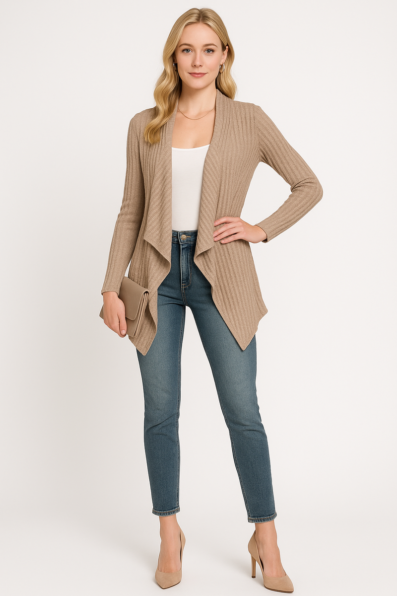 Women’s Longline Open-Front Cardigan