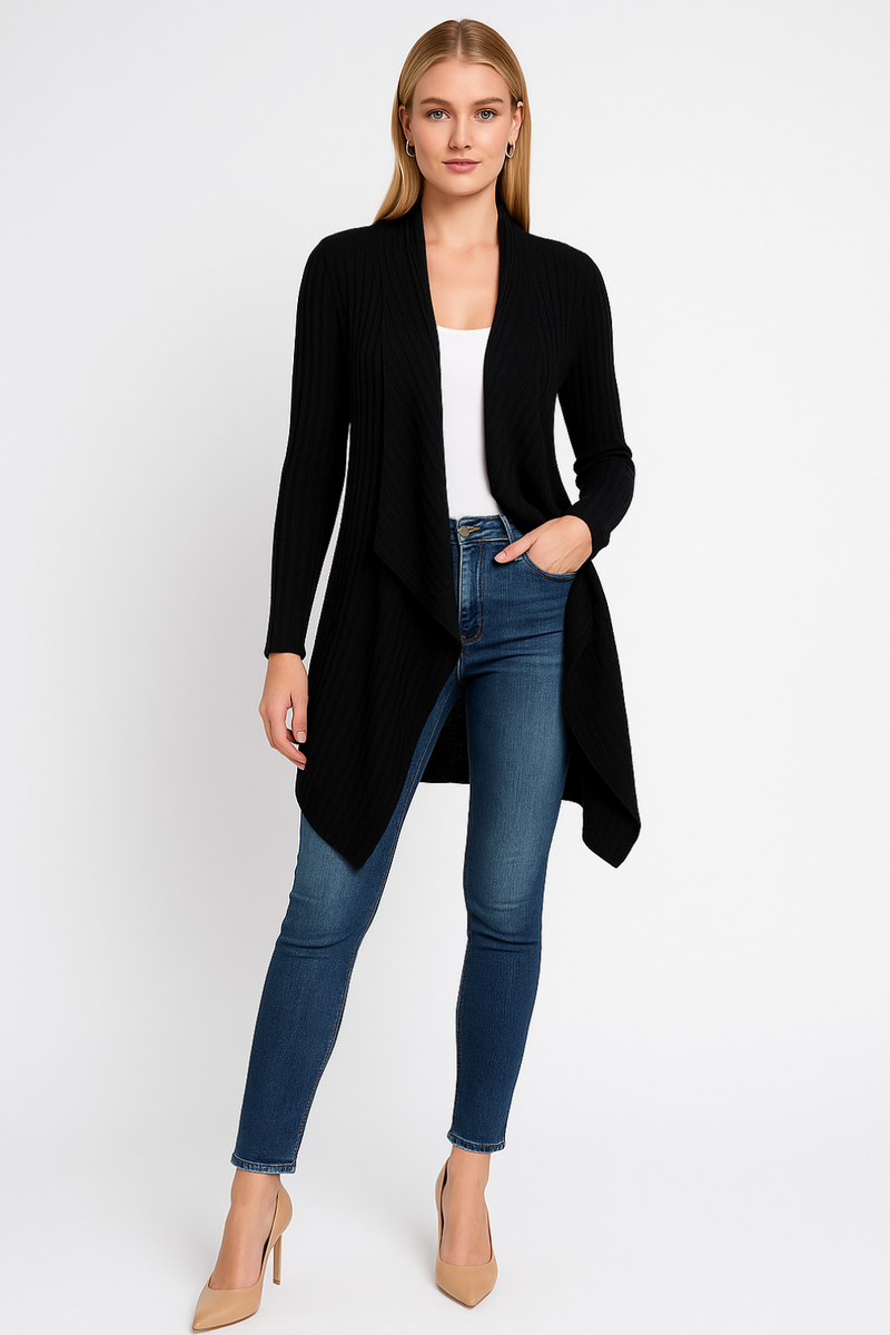 Women’s Longline Open-Front Cardigan