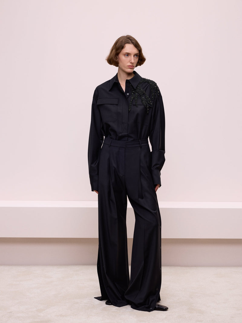 Black Trousers with Snaps